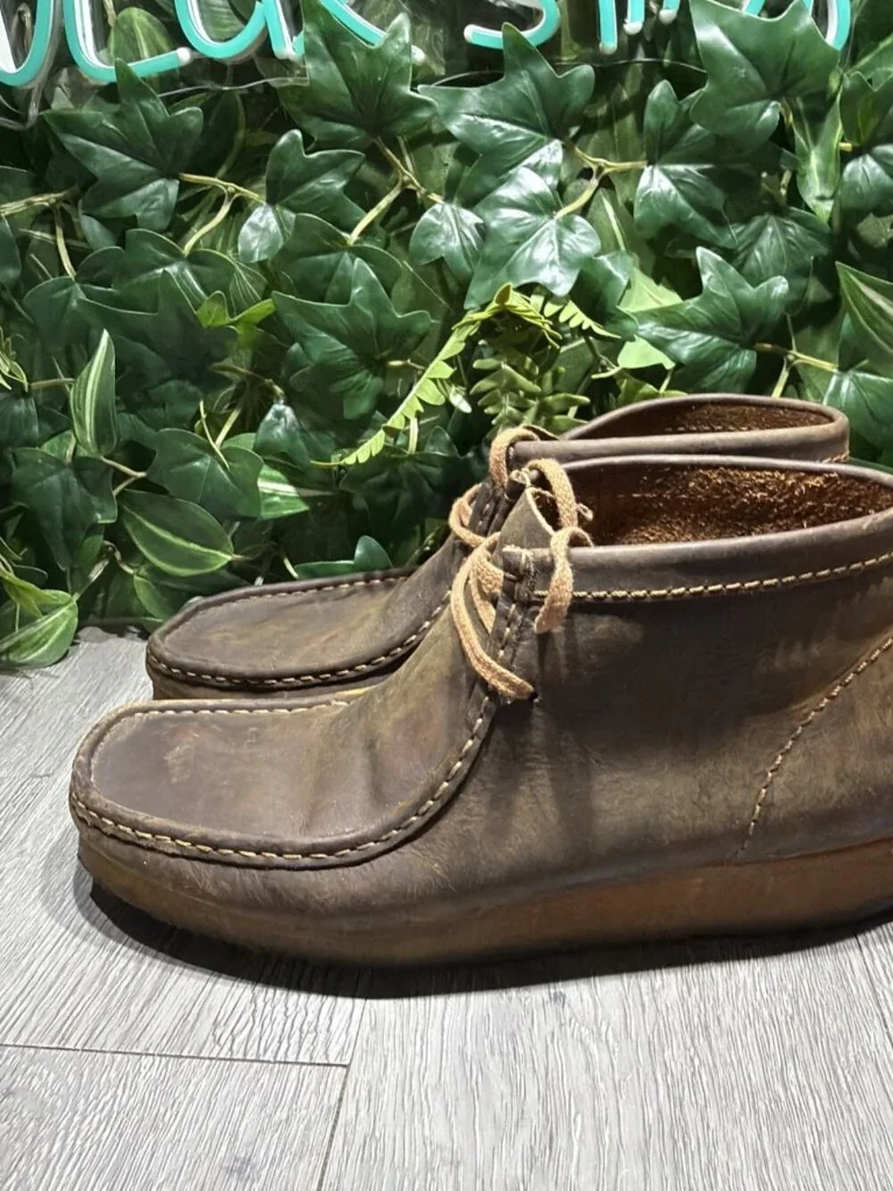 Clarks Originals Wallabee Chukka Comfort Boots Brown Leather men's Size 11.5